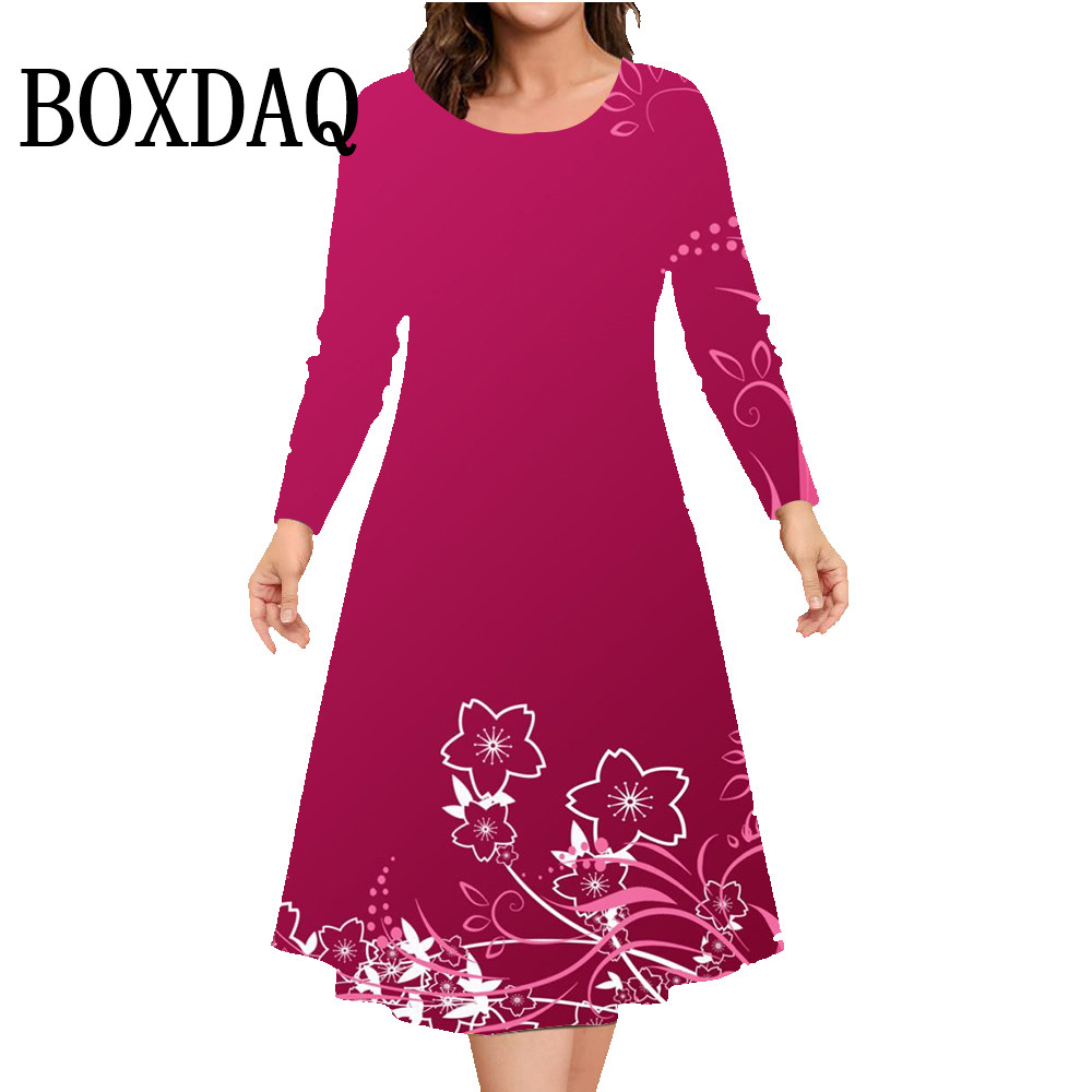 Winter Clothing Plus Size - Gaun lengan panjang musim gugur, gaun