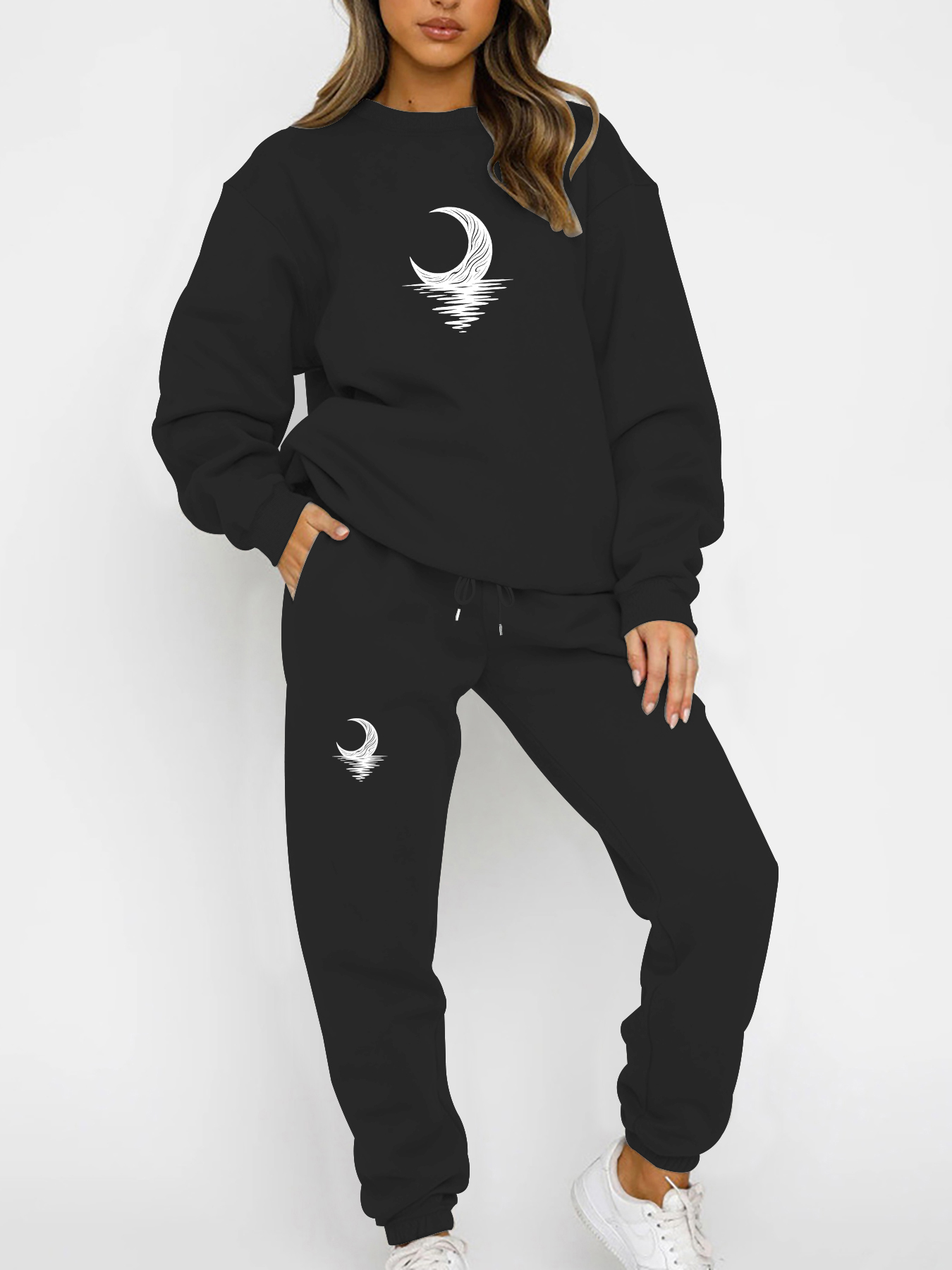 Winter Clothing Must Haves - Set Sweatshirt Crewneck Tebal Berlapis Fleece