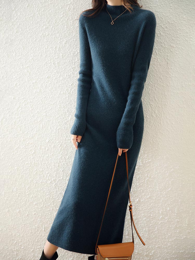 Winter Clothing H&M - Gaun Rajutan Wanita LONGMING Gaun Sweter