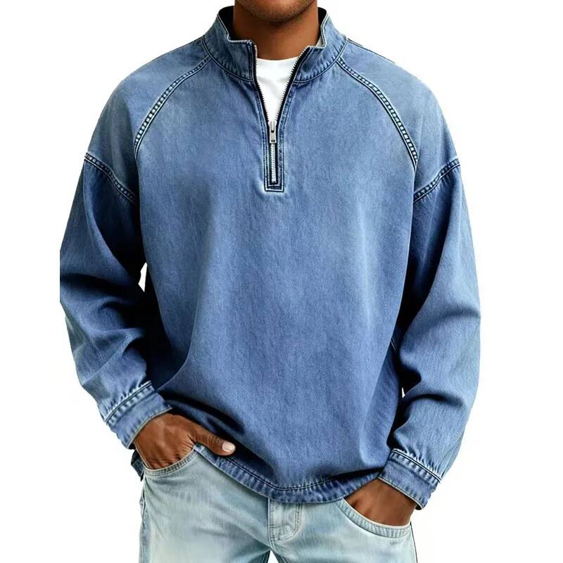 Winter Clothing Taiwan - Hoodie Kasual Denim Distressed Berat dengan