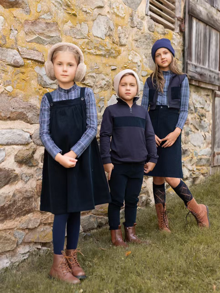 Winter Clothing For Boys - AP 2025 AW Koleksi Korduroi Biru