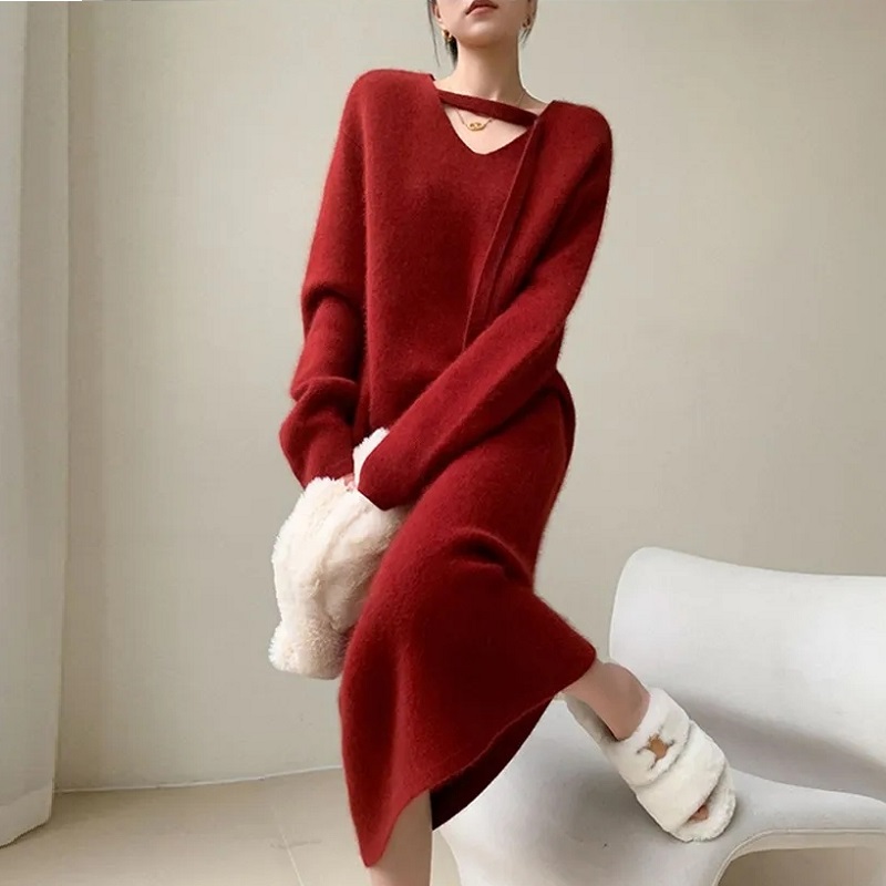 Winter Clothing H&M - Gaun sweater wanita 2025 baru kasual