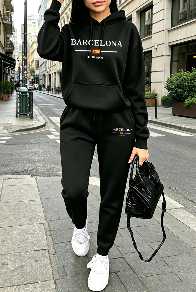 Winter Clothing For - Setelan Olahraga Wanita Modis, Hoodie Kasual