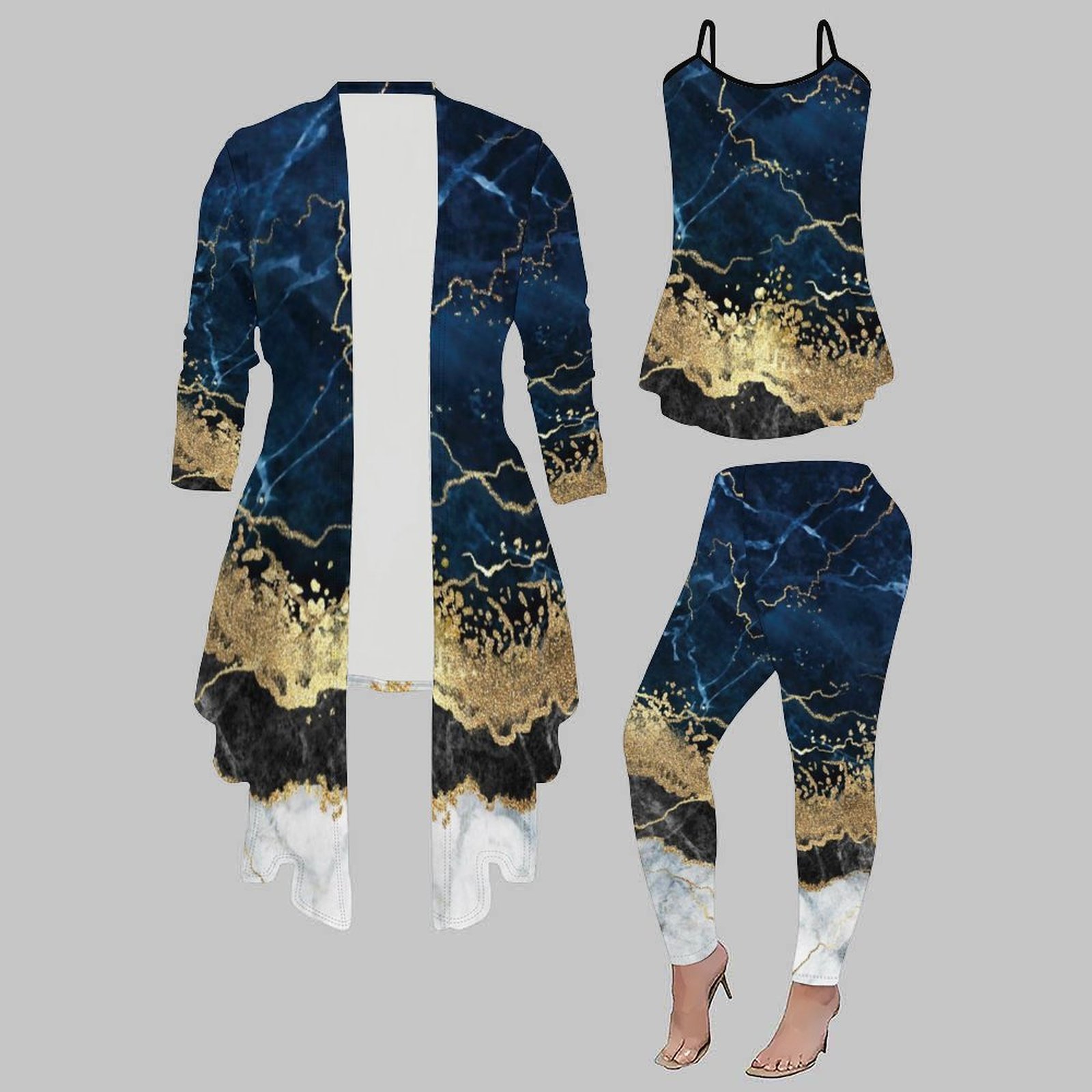 Winter Clothing Matching - Set Tiga Potong Pakaian Wanita Musim