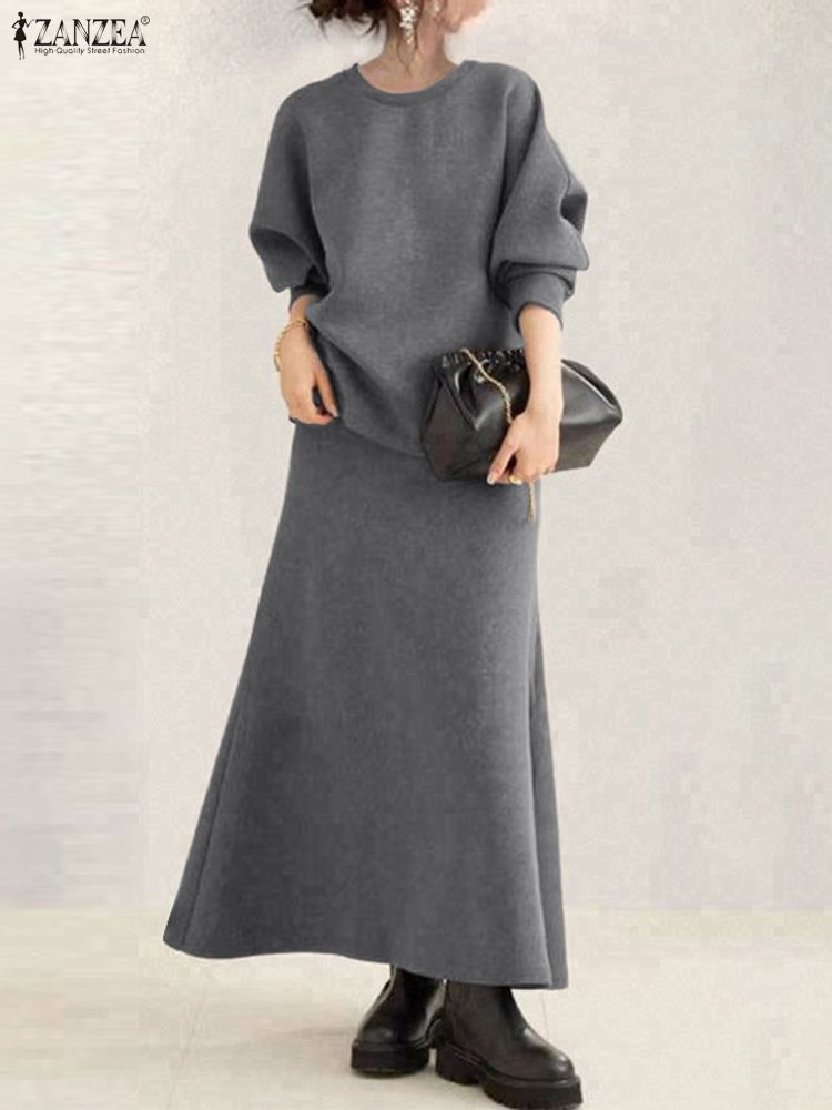 Winter Clothing Korean - ZANZEA Setelan Wanita Musim Gugur, Sweater