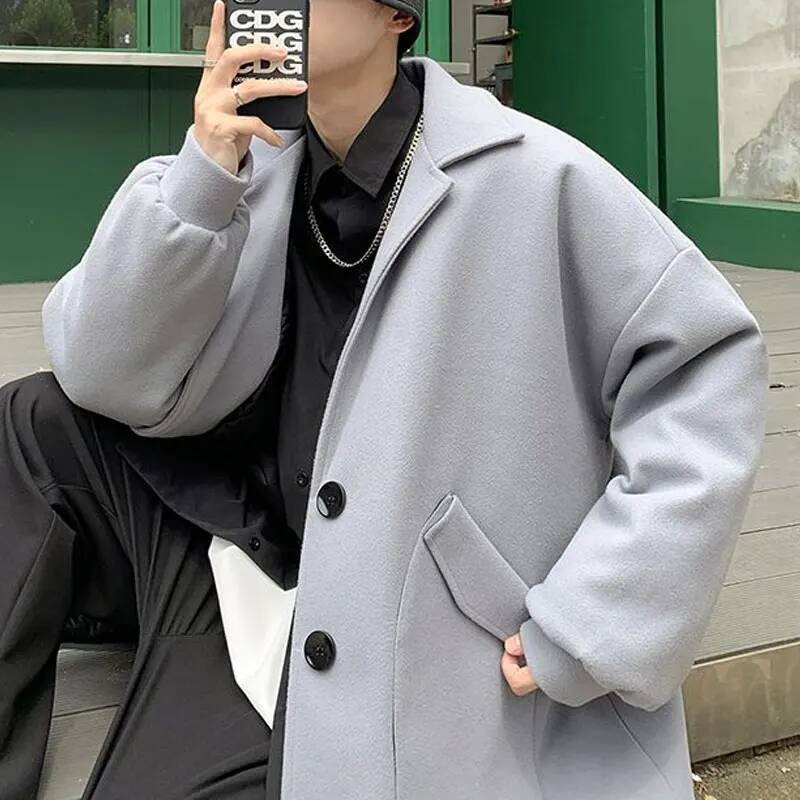 Mantel Wol Warna Solid Korea M - Winter Clothing Taiwan ulasan dan harga