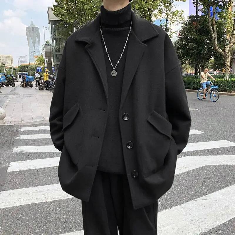 Mantel Wol Warna Solid Korea M - Winter Clothing Taiwan ulasan dan harga
