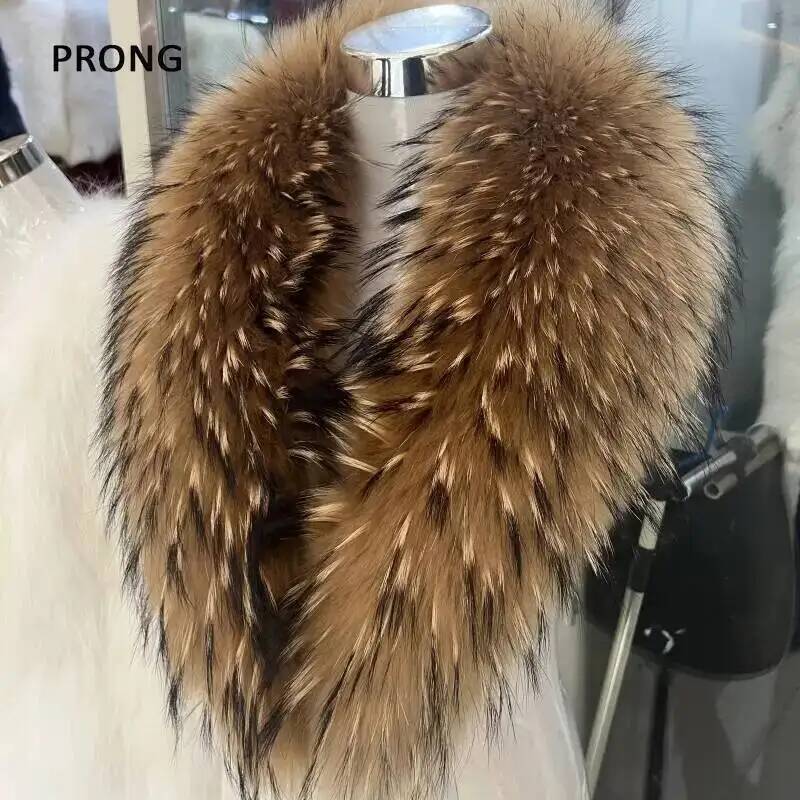 Syal bulu asli kerah bulu raku - Winter Clothing Matching ulasan dan harga