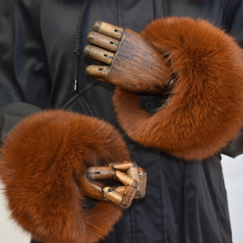 Manset bulu rubah untuk wanita - Winter Clothing Color ulasan dan harga