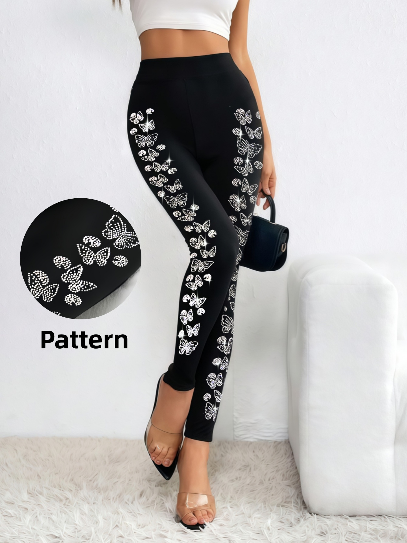 Legging Hitam Wanita dengan De - Winter Clothing On Sale ulasan dan harga