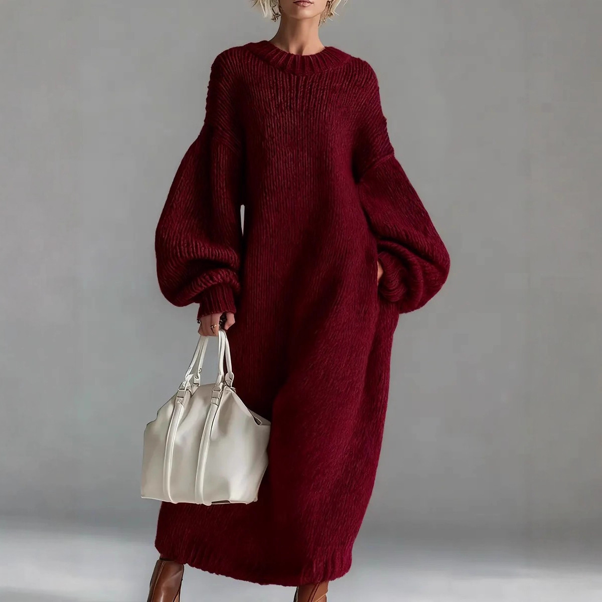 Gaun Sweater Longgar Oversize  - Winter Clothing H&M ulasan dan harga