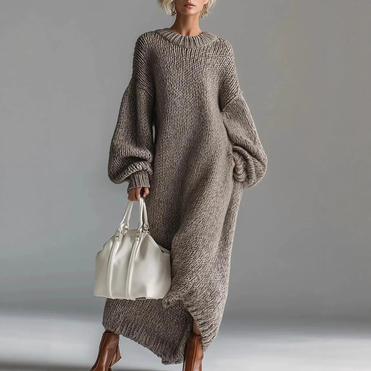 Gaun Sweater Longgar Oversize  - Winter Clothing H&M ulasan dan harga