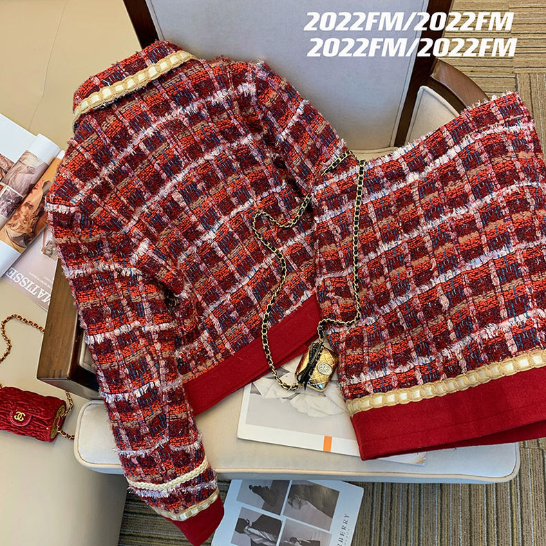 Jas Merah Wol Elegan Wanita Ma - Winter Clothing Matching ulasan dan harga