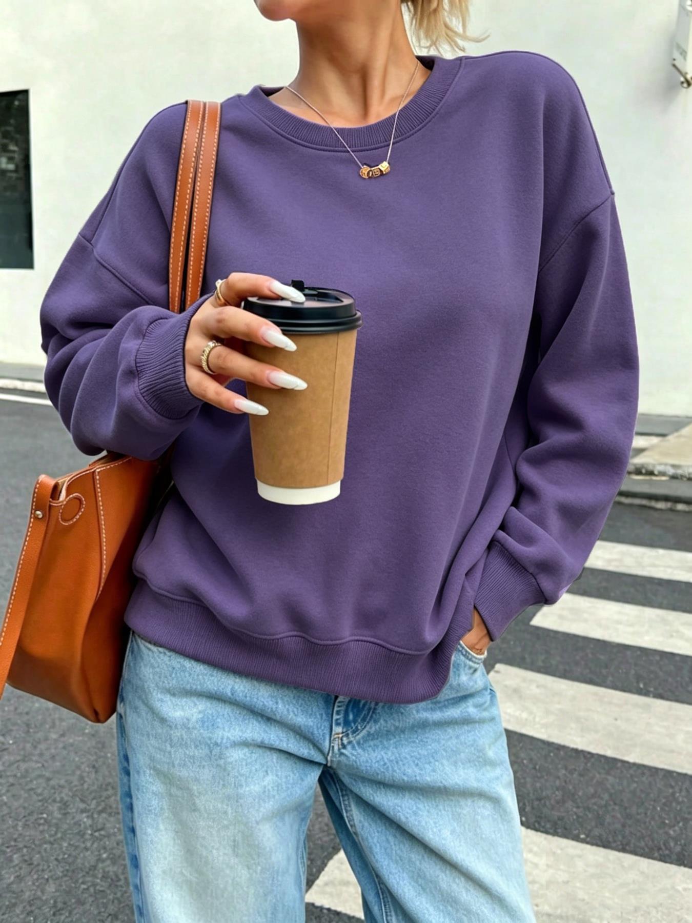 Sweatshirt Kasual Wanita Solid - Winter Clothing On Sale ulasan dan harga