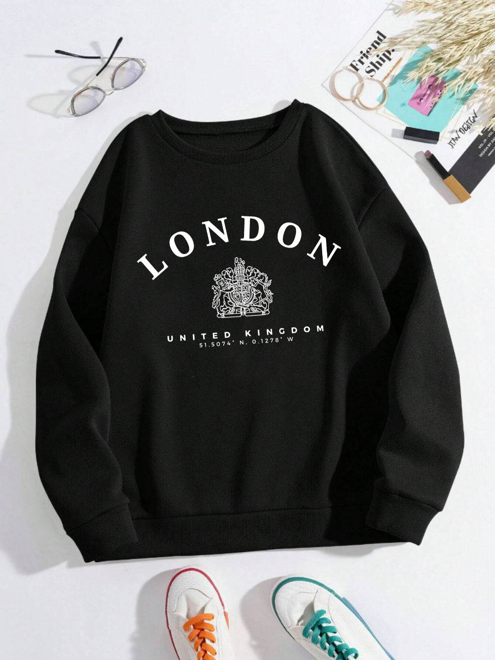 London Uk Royal Badge Print Wa - Winter Clothing London ulasan dan harga