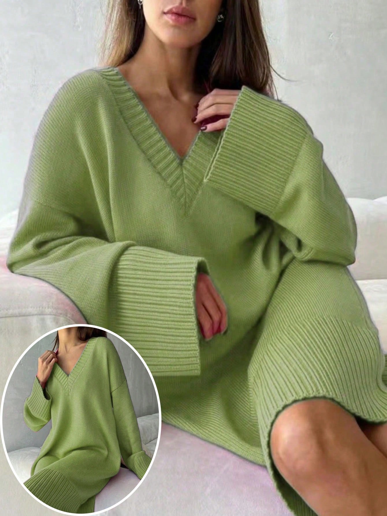 Gaun Sweater Wanita Ukuran Bes - Winter Clothing Plus Size ulasan dan harga